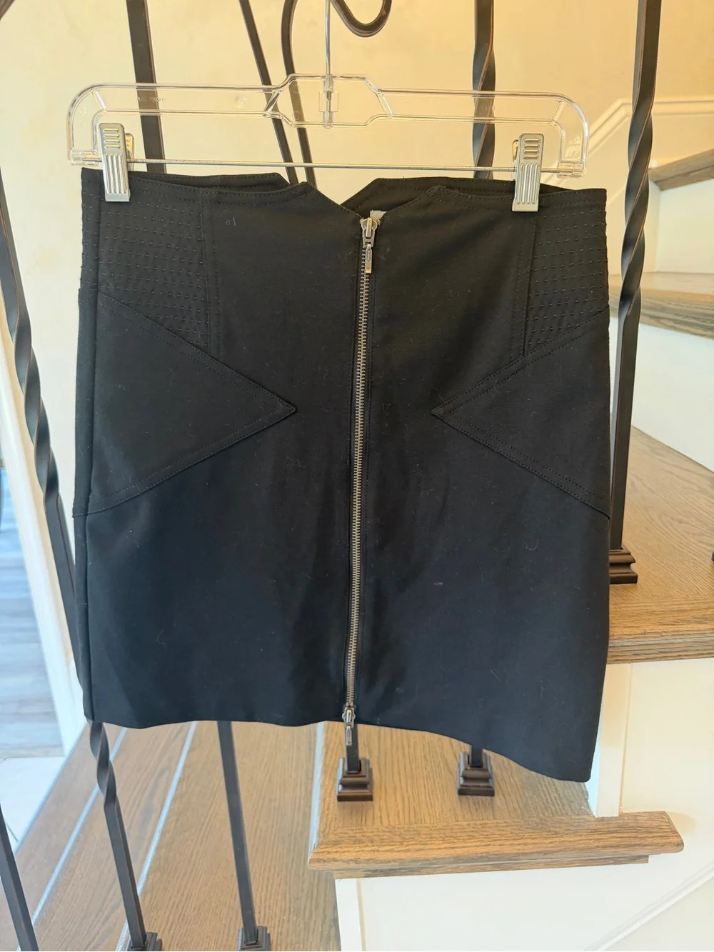BCBG Generation Front Zip Black Mini Skirt